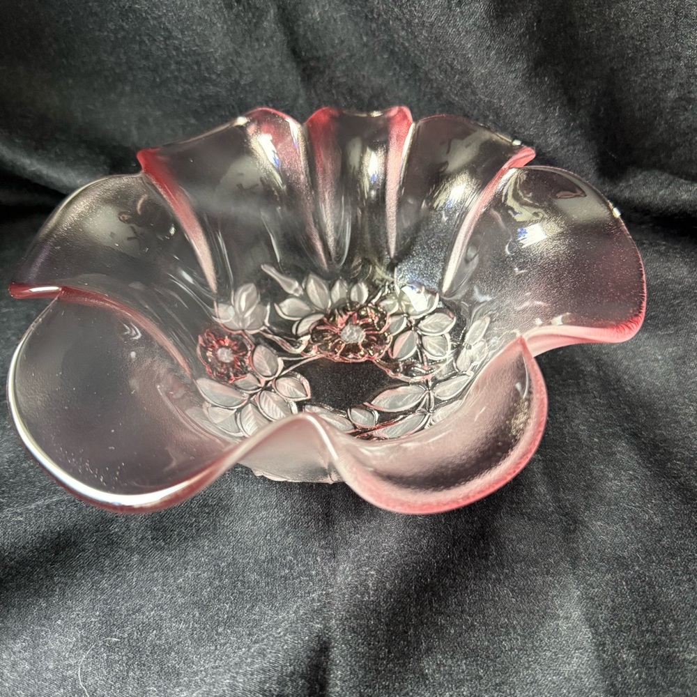 Mikasa Rosella Pink Frosted Serving Party Round Dish Vintage